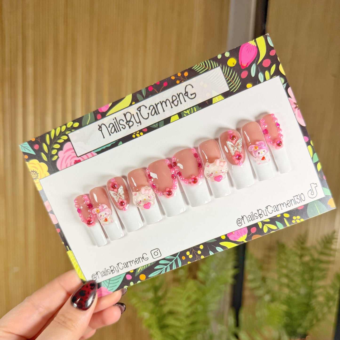 Hello Kitty And My Melody Acrylic Press on nails