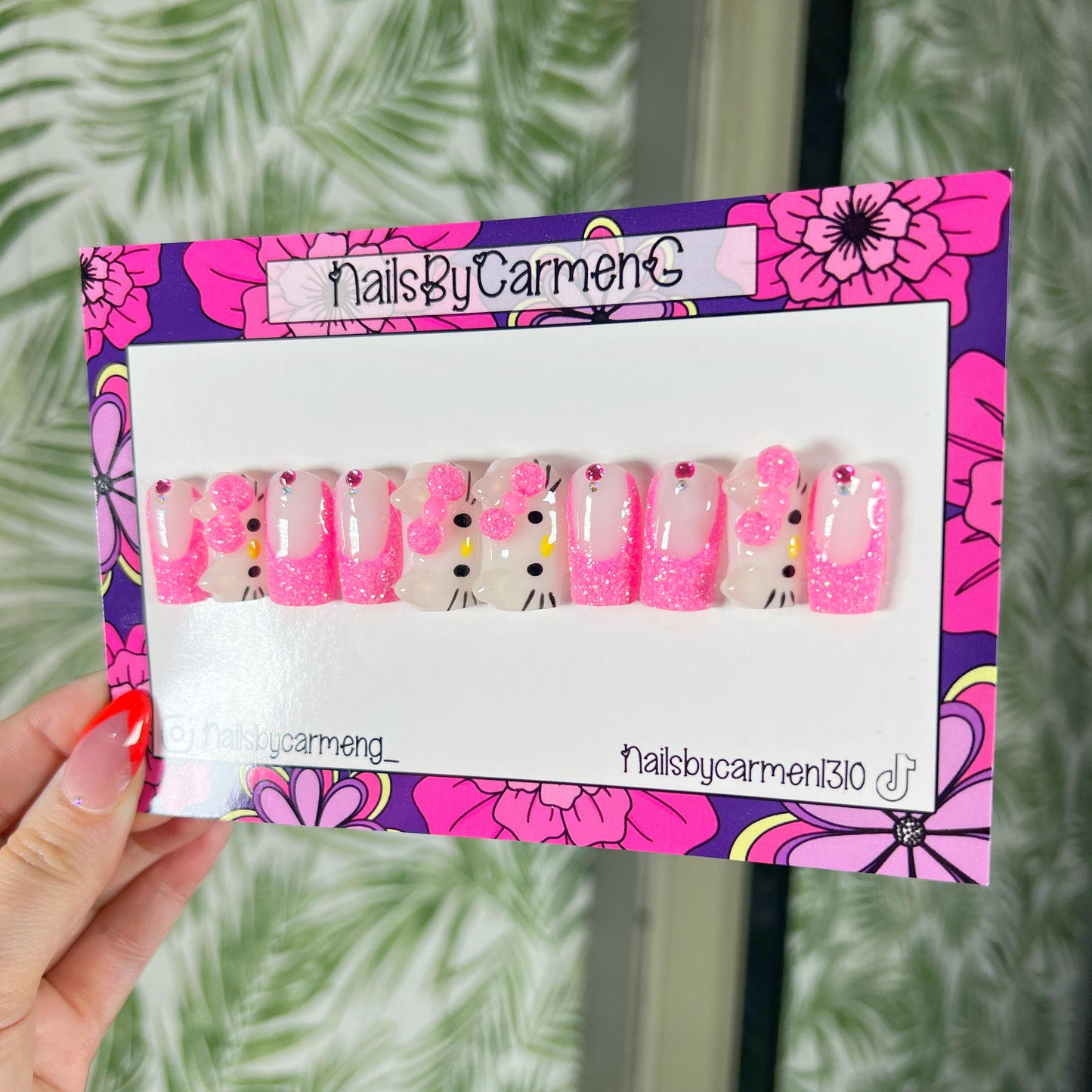 3D hello kitty Acrylic Press on nails