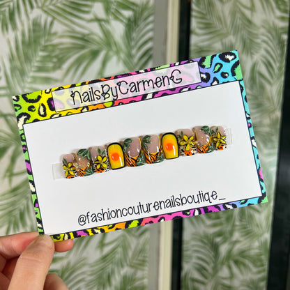 Tropical wild Acrylic Press on nails