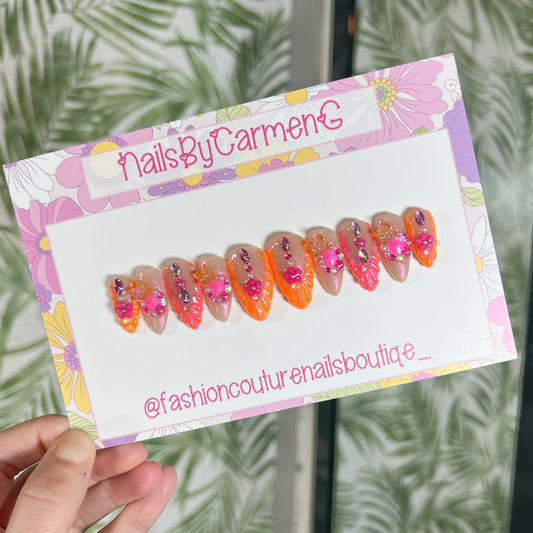 Summer sunset Acrylic Press on nails