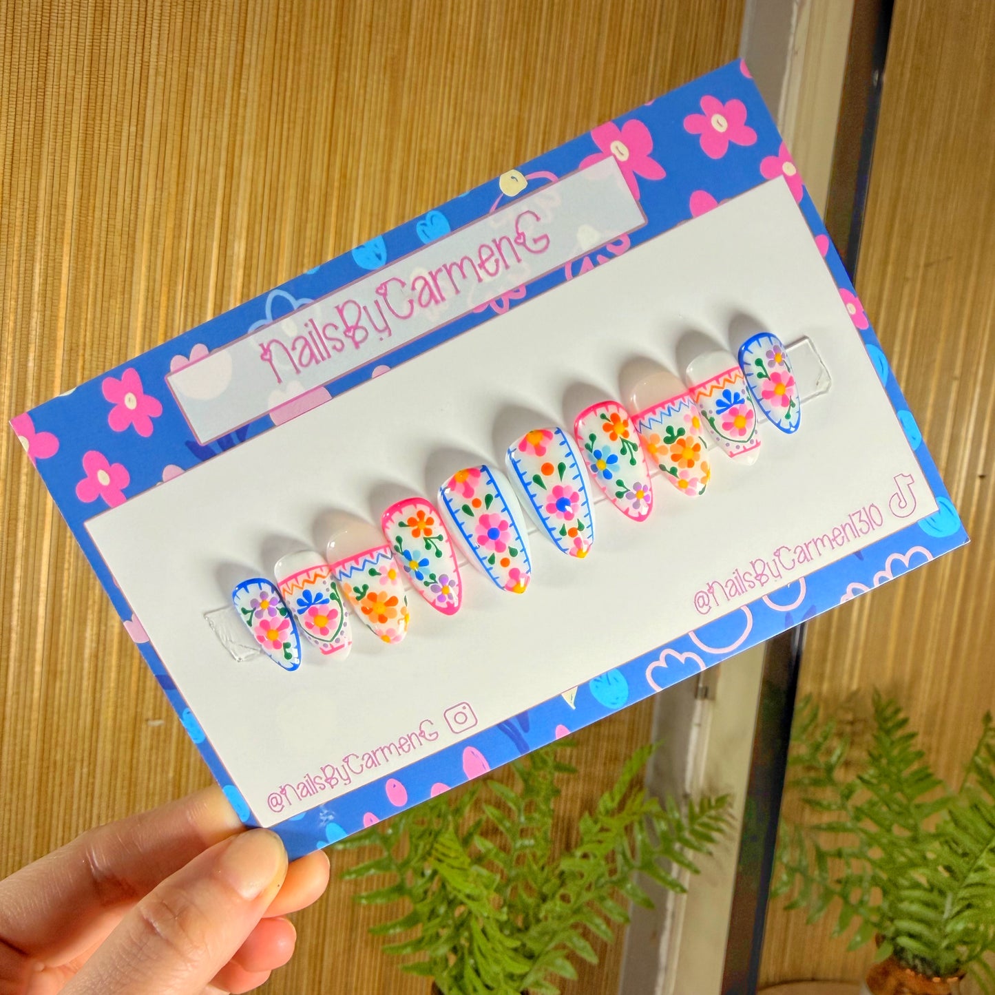 Colorful Spring Talavera Acrylic Press On Nails