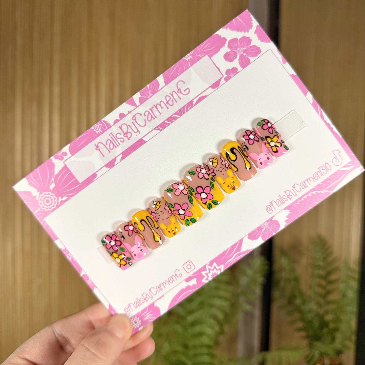 Winnie The Pooh and Piglet Spring Acrylic Press on nails