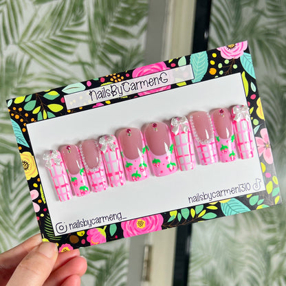 Barbie cottage core Acrylic Press on nails