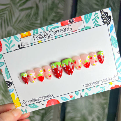 Strawberry Acrylic Press on nails