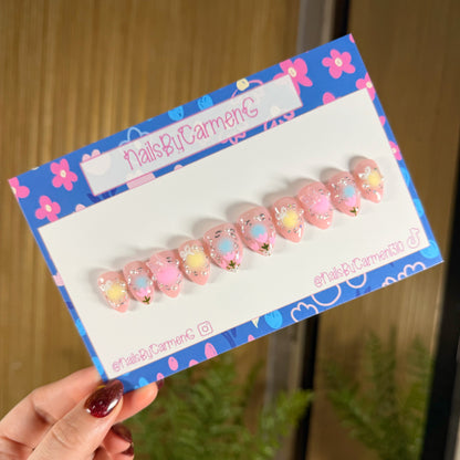 Butterflies and tulips Acrylic Press on nails