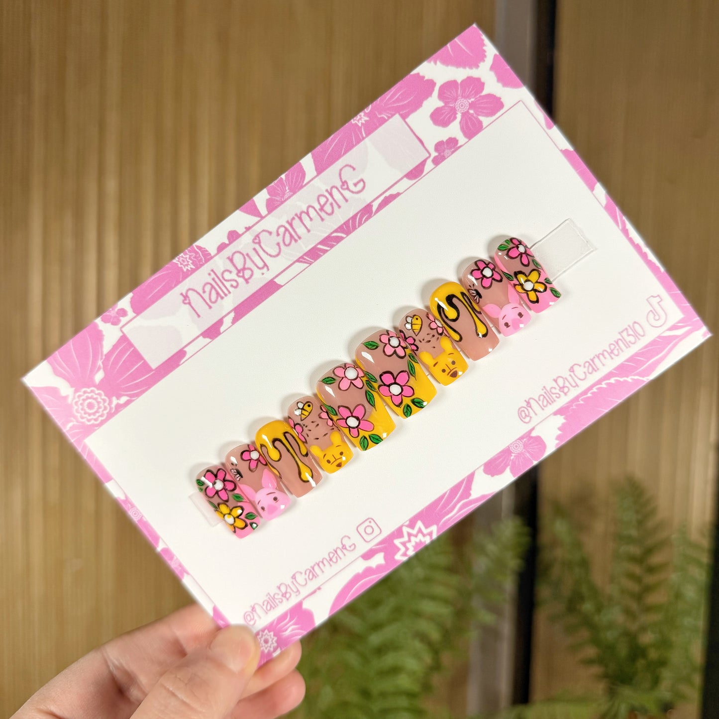 Winnie The Pooh and Piglet Spring Acrylic Press on nails