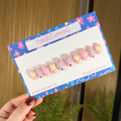 Butterflies and tulips Acrylic Press on nails