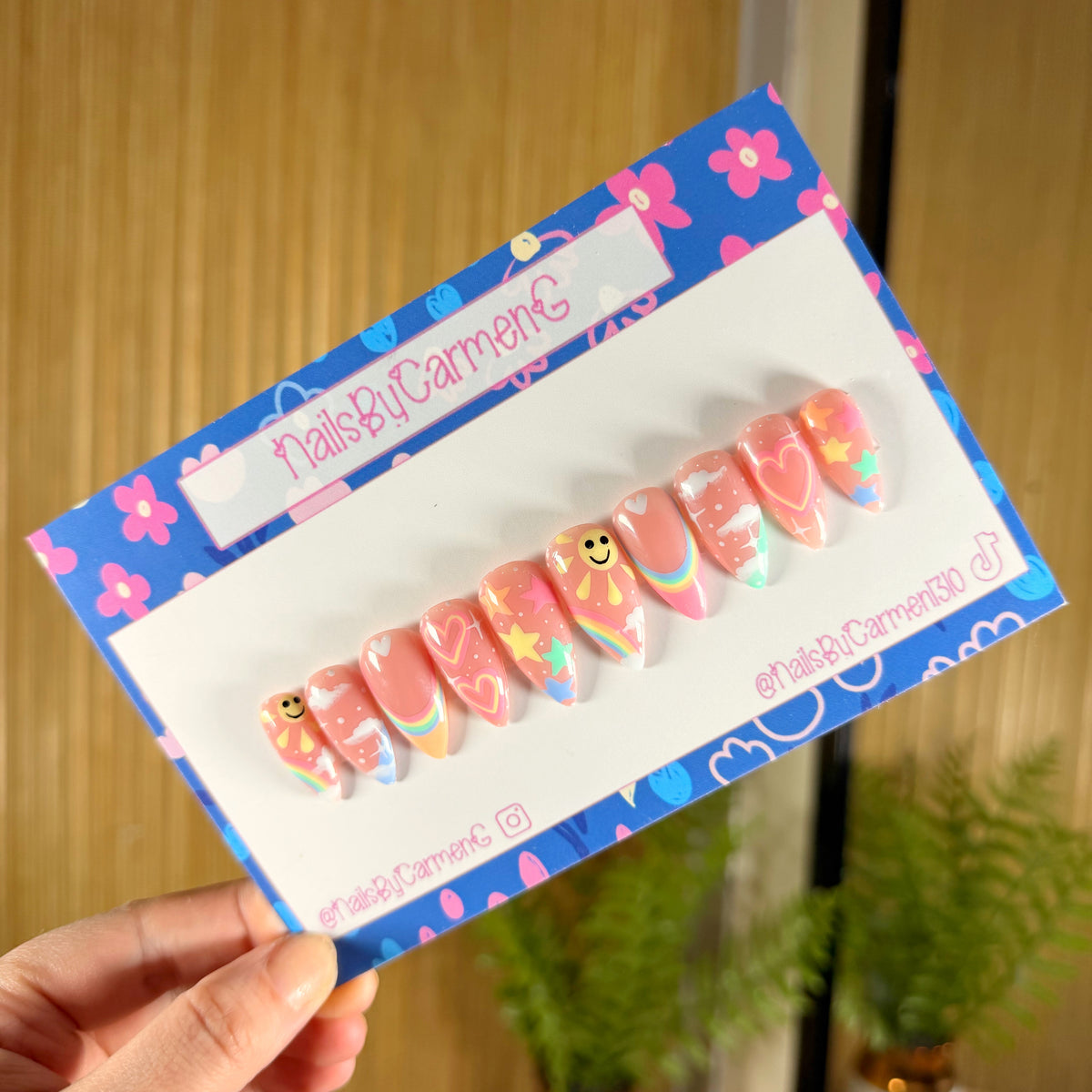 Sunshine over the rainbow Acrylic Press on nail