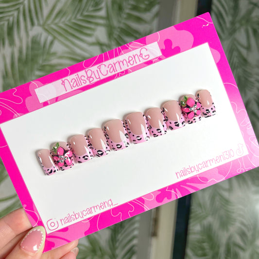 Summer Animal print Acrylic Press on nails