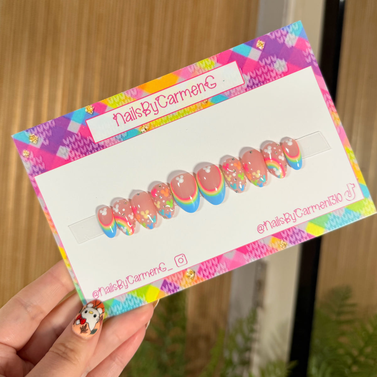 Rainbow Mickey Acrylic Press on nails