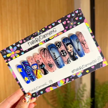 Coraline And The Other Mother Acrylic Press on nails