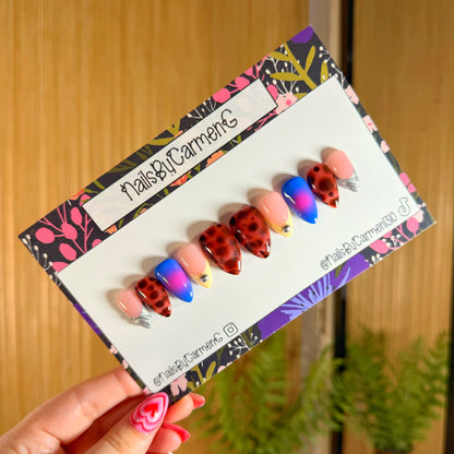 Mix match tortoise Acrylic Press on nails