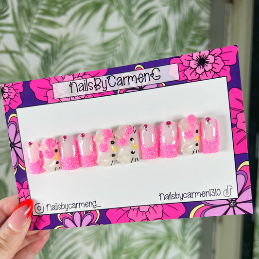 3D hello kitty Acrylic Press on nails