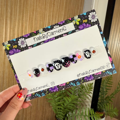 Purple Halloween ghosts Acrylic Press on nails
