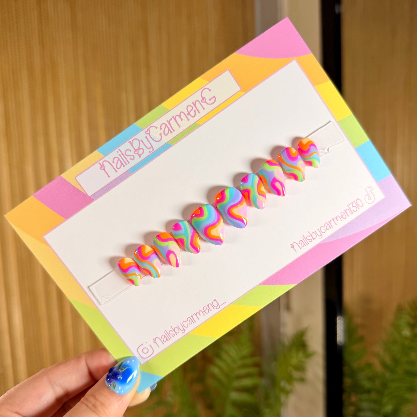 Retro swirls Acrylic Press on nails