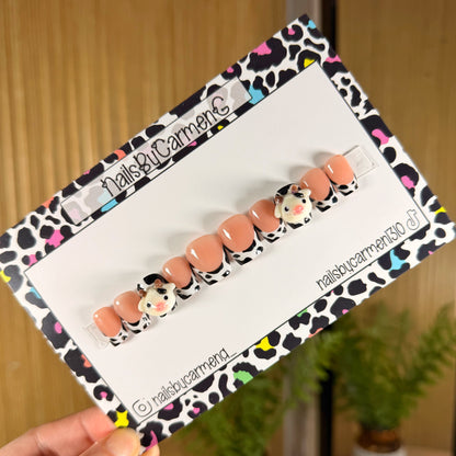 Cow print charms Acrylic Press on nail