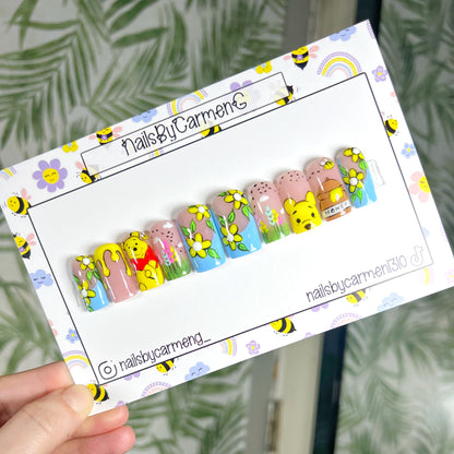 Winnie The Pooh Spring Acrylic Press on nails