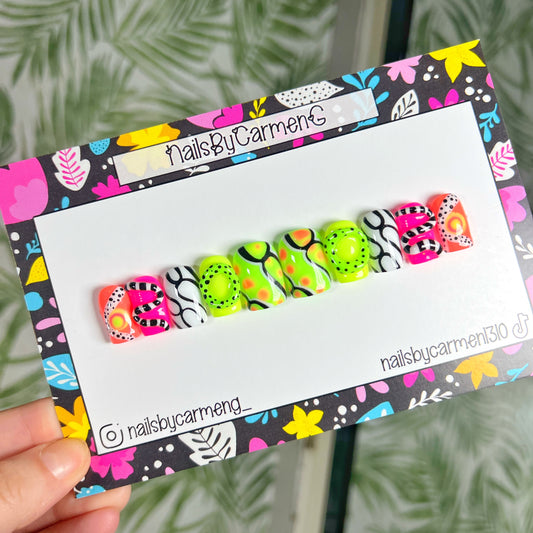 Mix match 3D Acrylic Press on nails