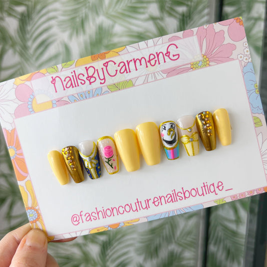 Beauty and the beast Acrylic Press on nails