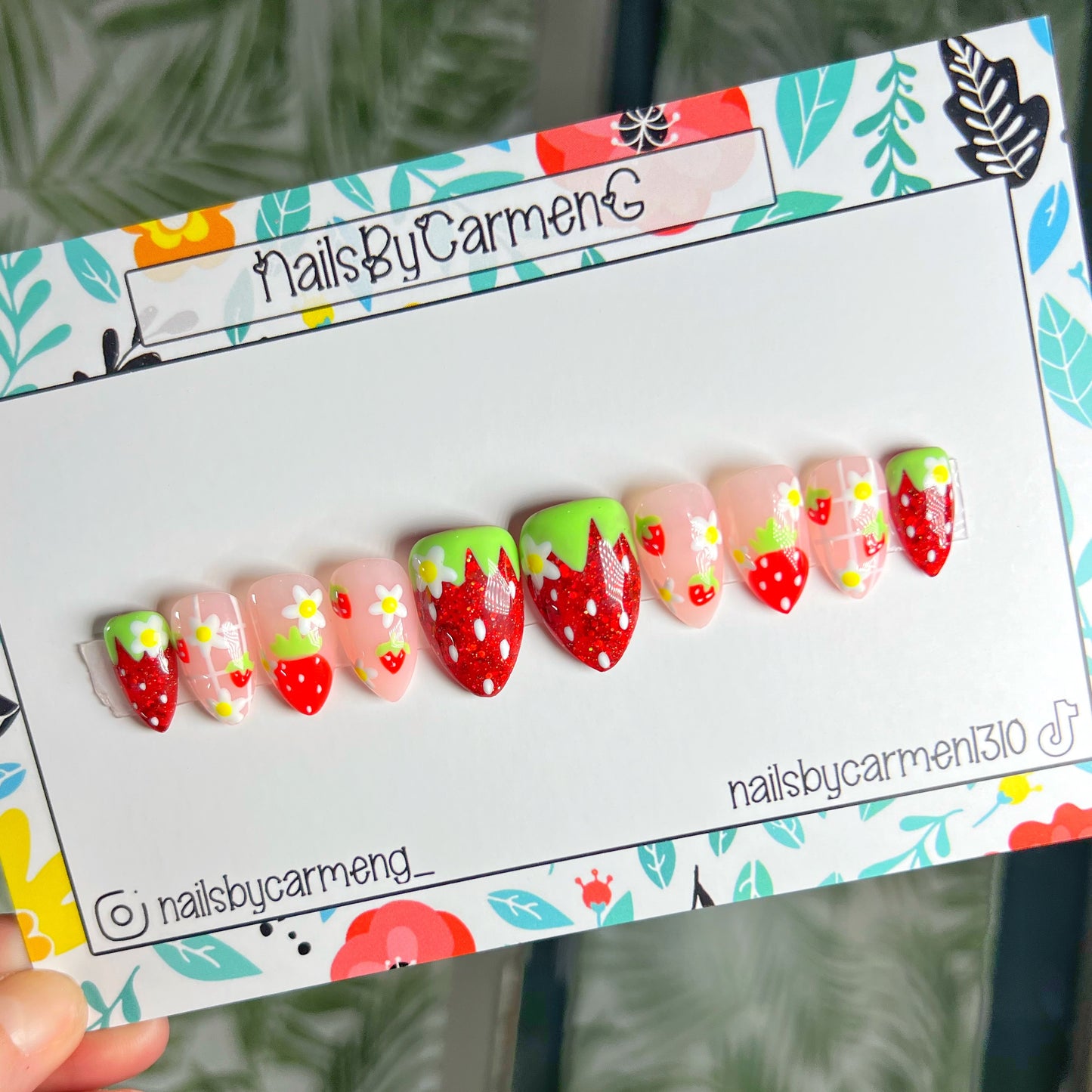 Strawberry Acrylic Press on nails