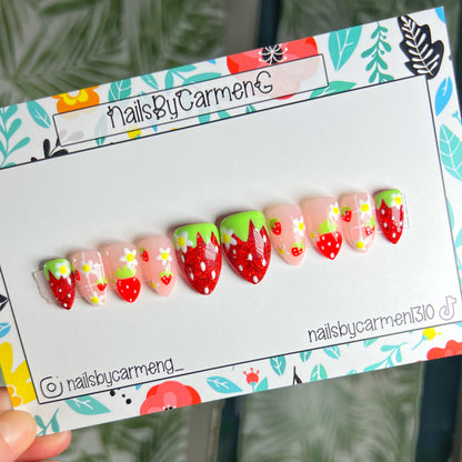 Strawberry Acrylic Press on nails