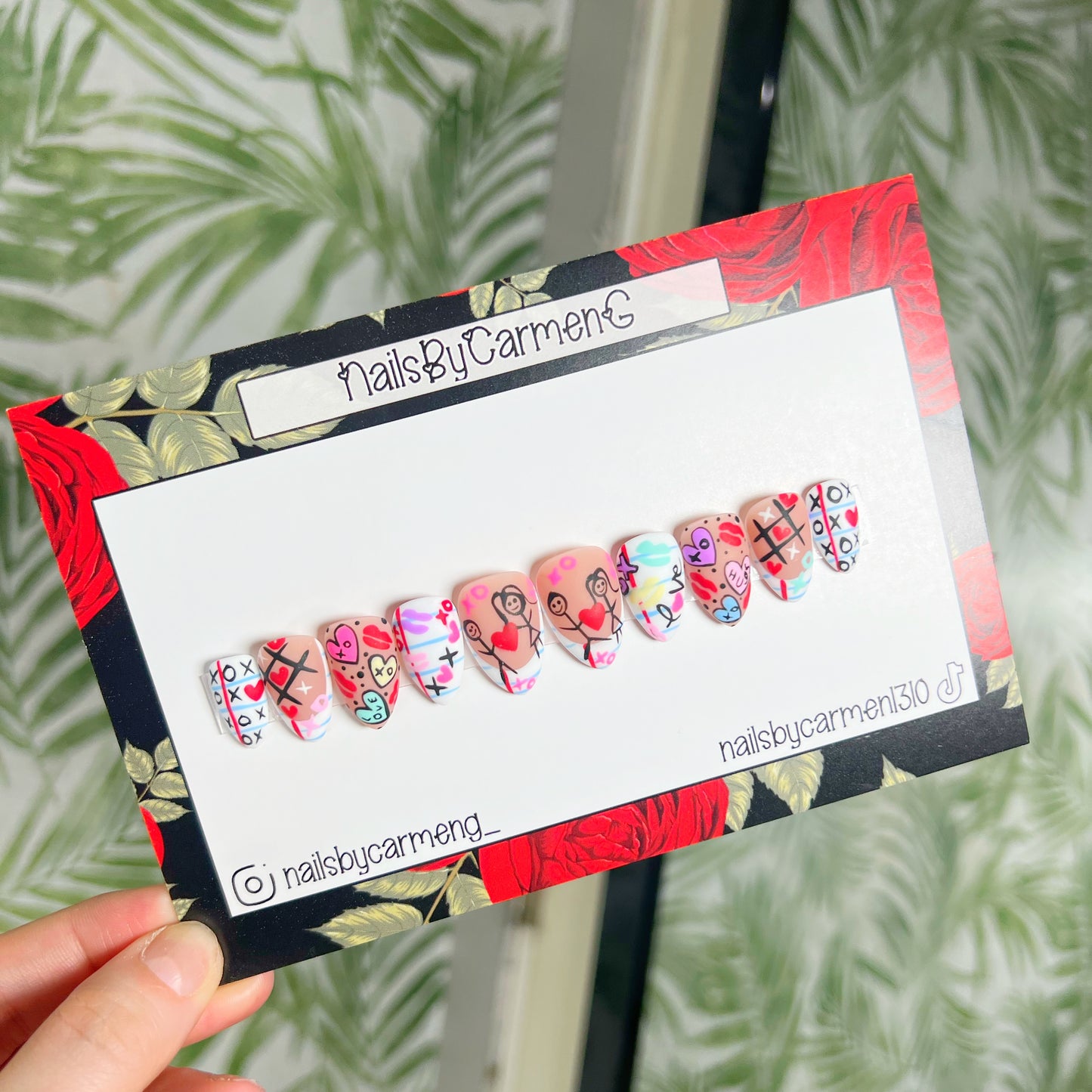 Write me a letter Valentines Day Acrylic Press on nails