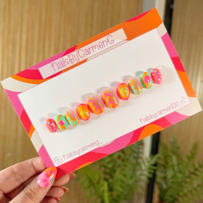 Neon summer Acrylic Press on nails