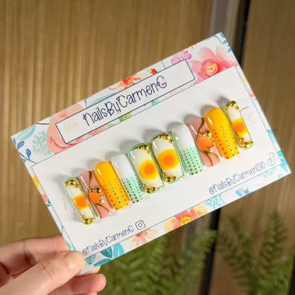 70’s metallic Acrylic Press on nails