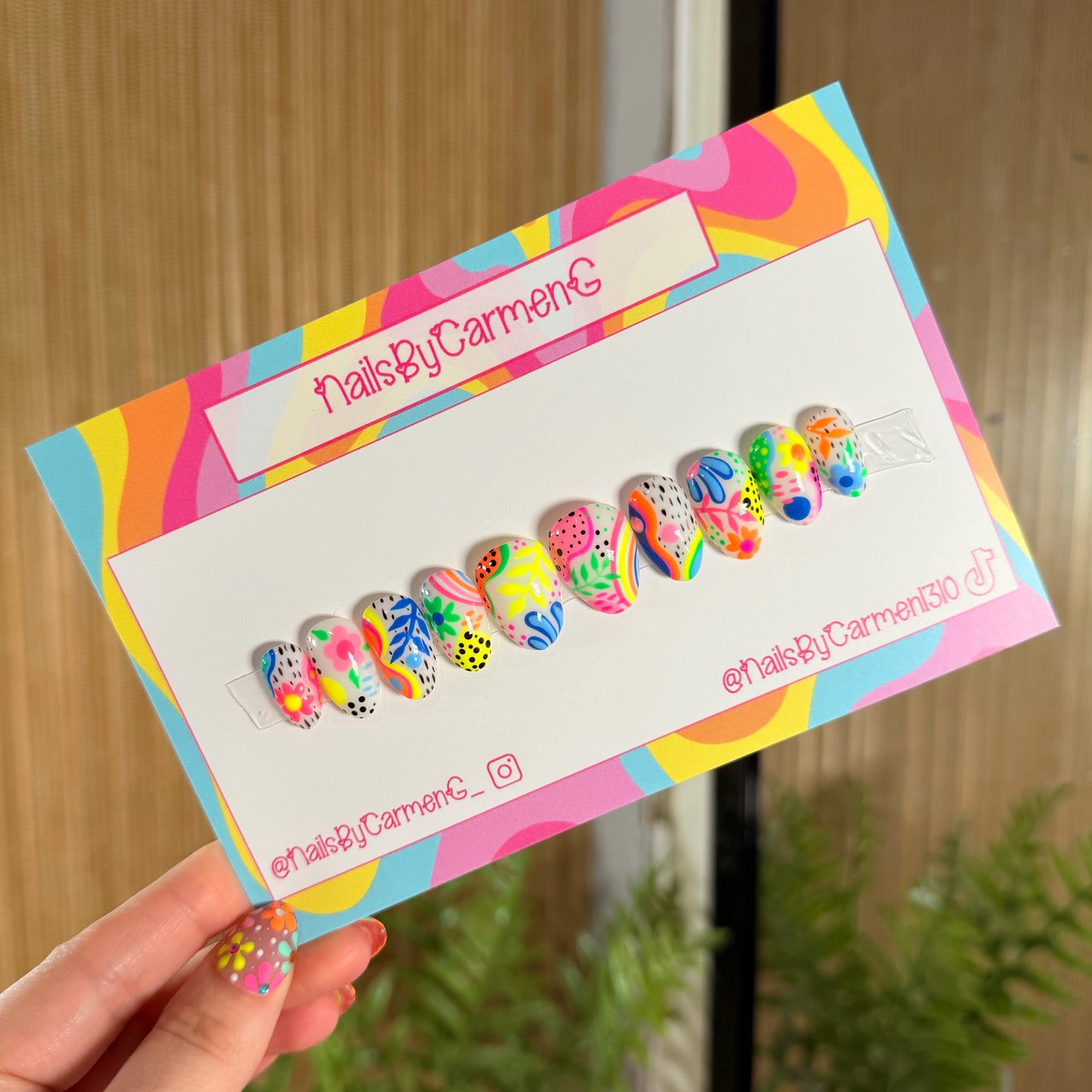 Colorful spring  Acrylic Press on nails