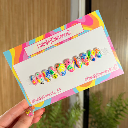 Colorful spring  Acrylic Press on nails