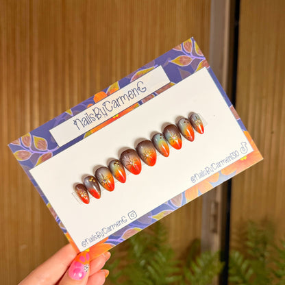 Rainbow aurora stars Acrylic Press on nails