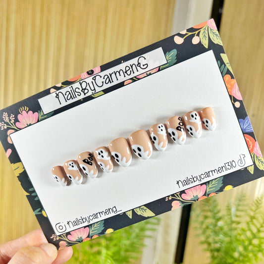 Ghost French tip Acrylic Press on nails