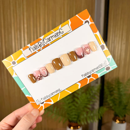 Fall Brown Acrylic Press on nails