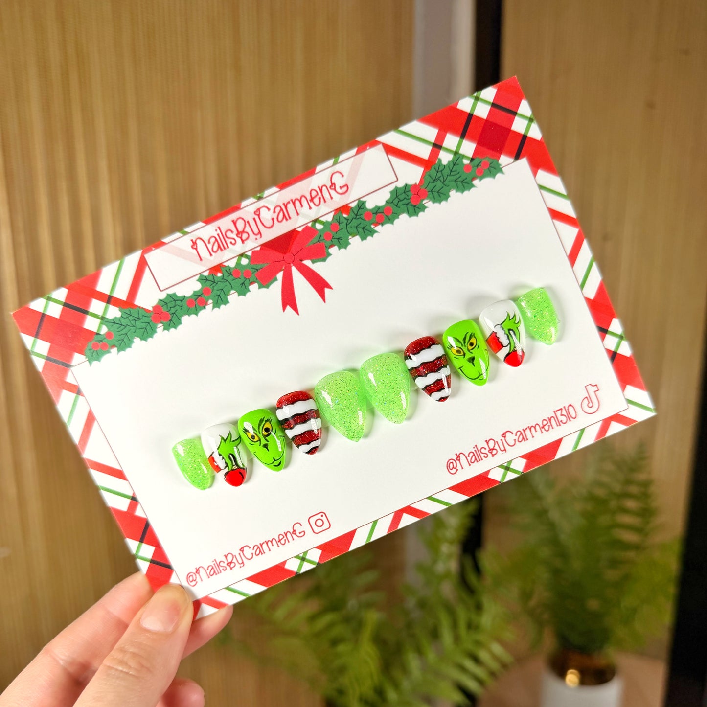 Grinch Christmas Acrylic Press on nails