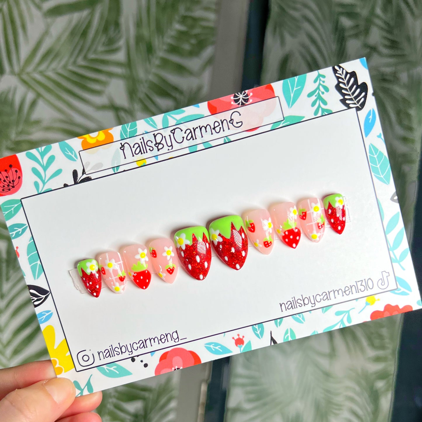 Strawberry Acrylic Press on nails