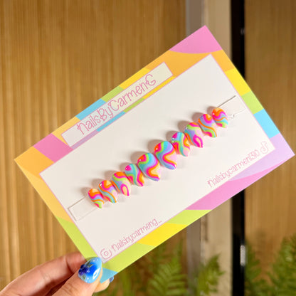 Retro swirls Acrylic Press on nails