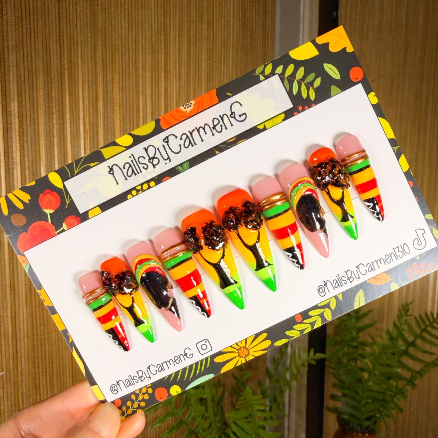 Kwanzaa Acrylic Press on nails