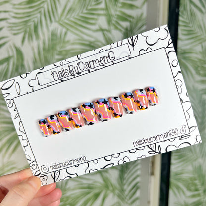 Rainbow stars Acrylic Press on nails