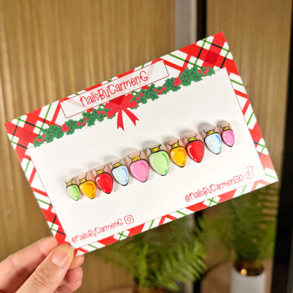 Christmas lights Acrylic Press on nails