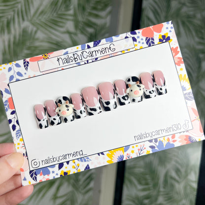 Cow print charms Acrylic Press on nail