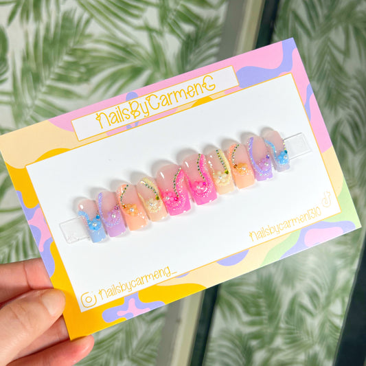 Colorful ombre Acrylic Press on nails