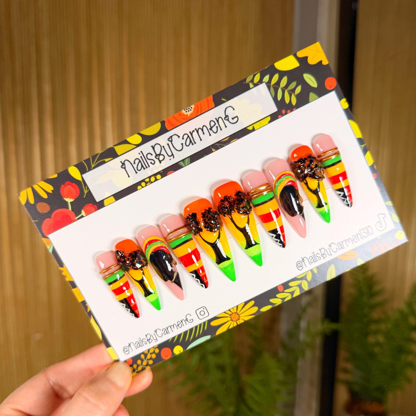 Kwanzaa Acrylic Press on nails