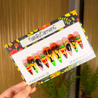 Kwanzaa Acrylic Press on nails