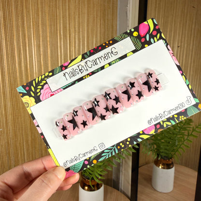 Black Stars Acrylic Press on nails