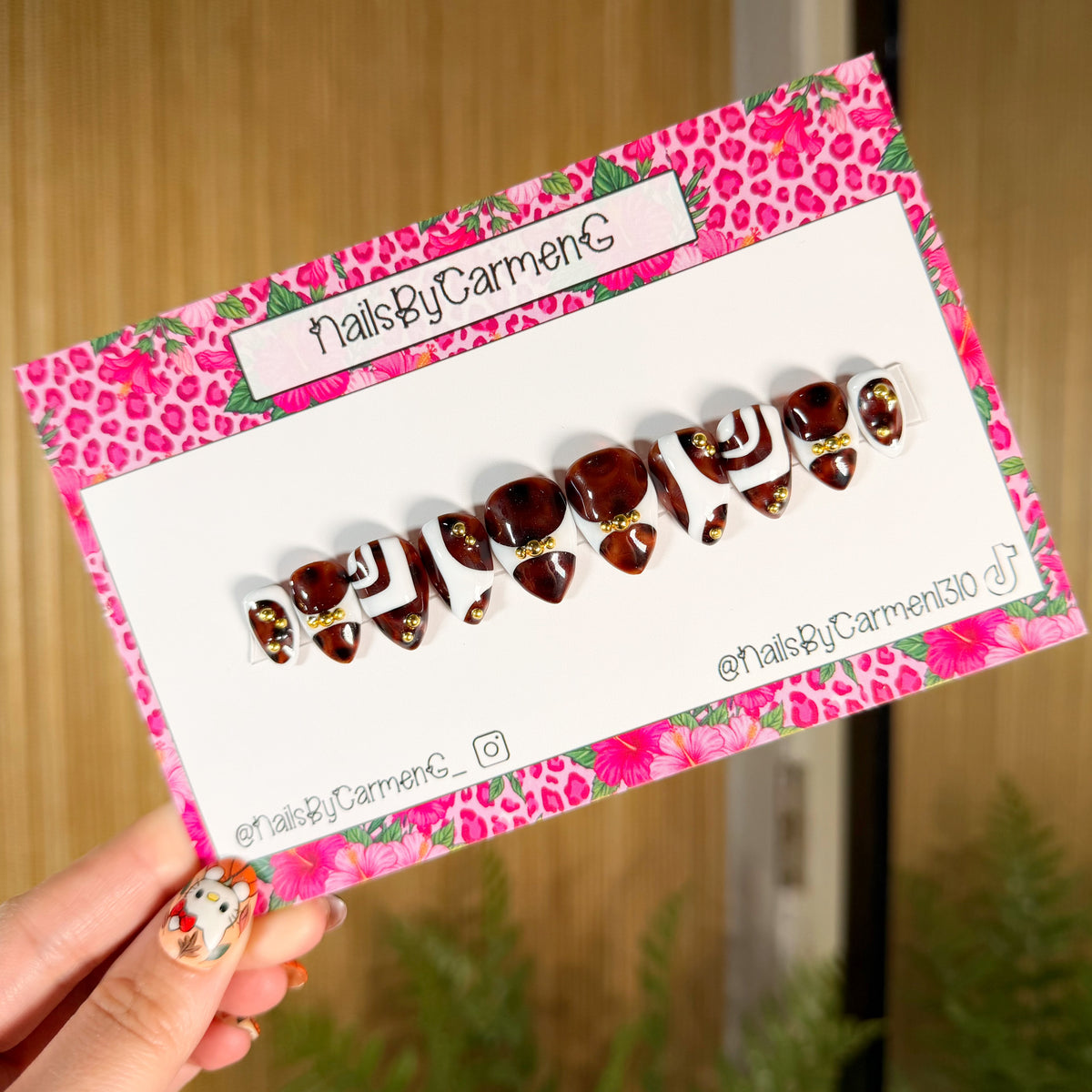Abstract tortoise Acrylic Press on nails