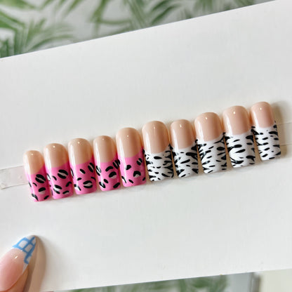 Safari Queen Acrylic French Tip Press on nail