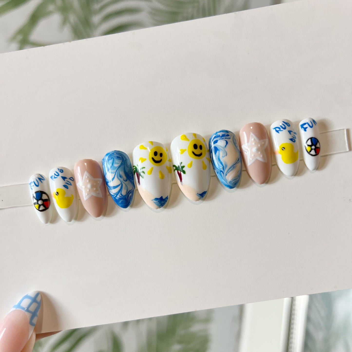 Take me to the beach Acrylic Press on nail