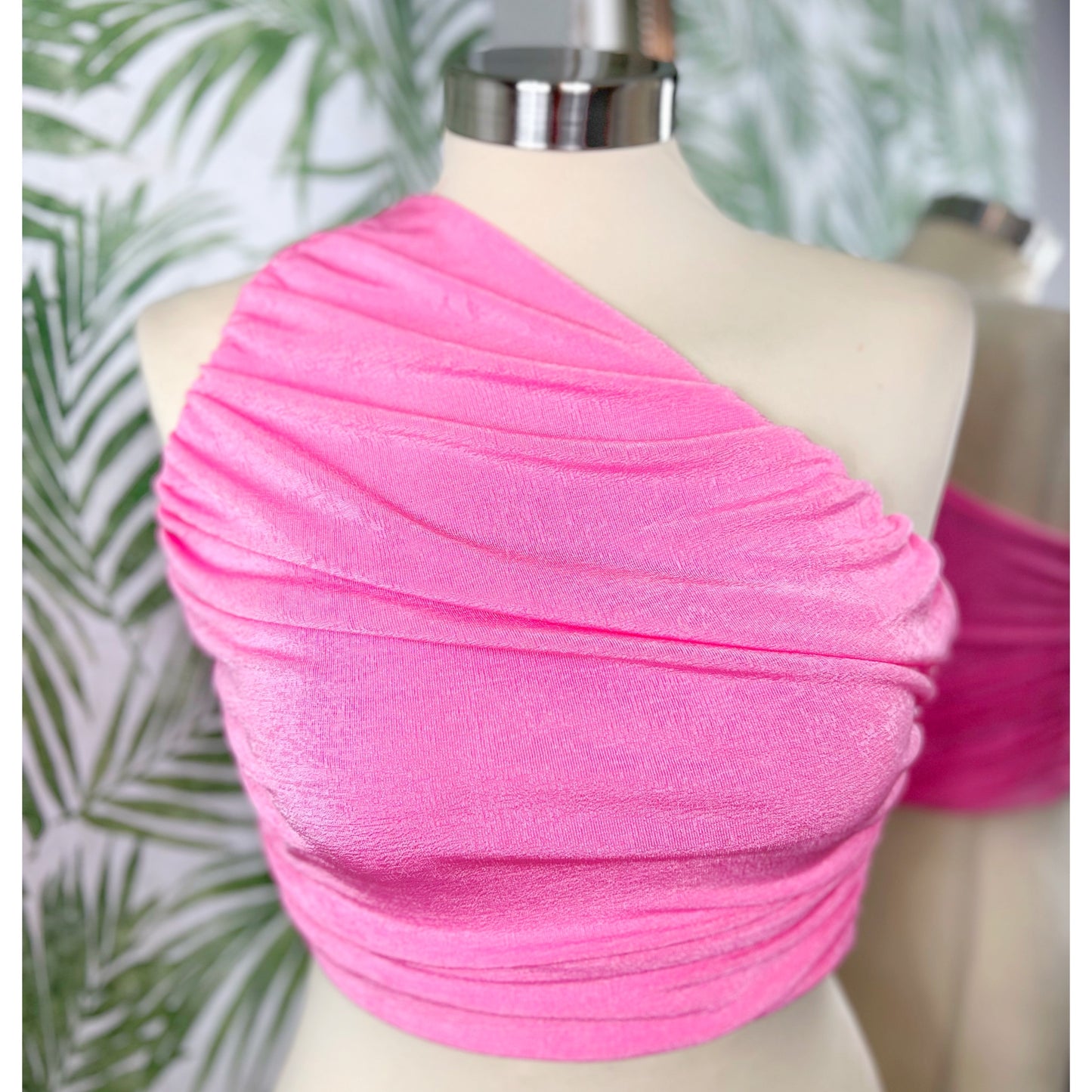 Barbie Dreams One Shoulder Ruched Crop Top