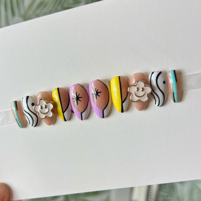 Spring Retro Acrylic Press on nails