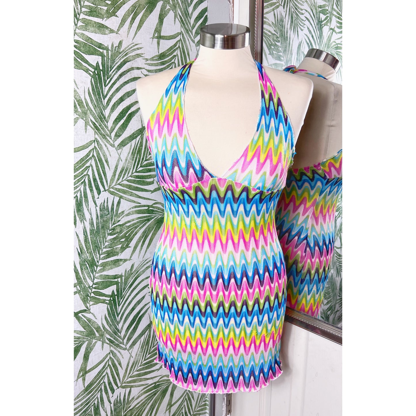 70’s Queen Halter Knit Mini Dress